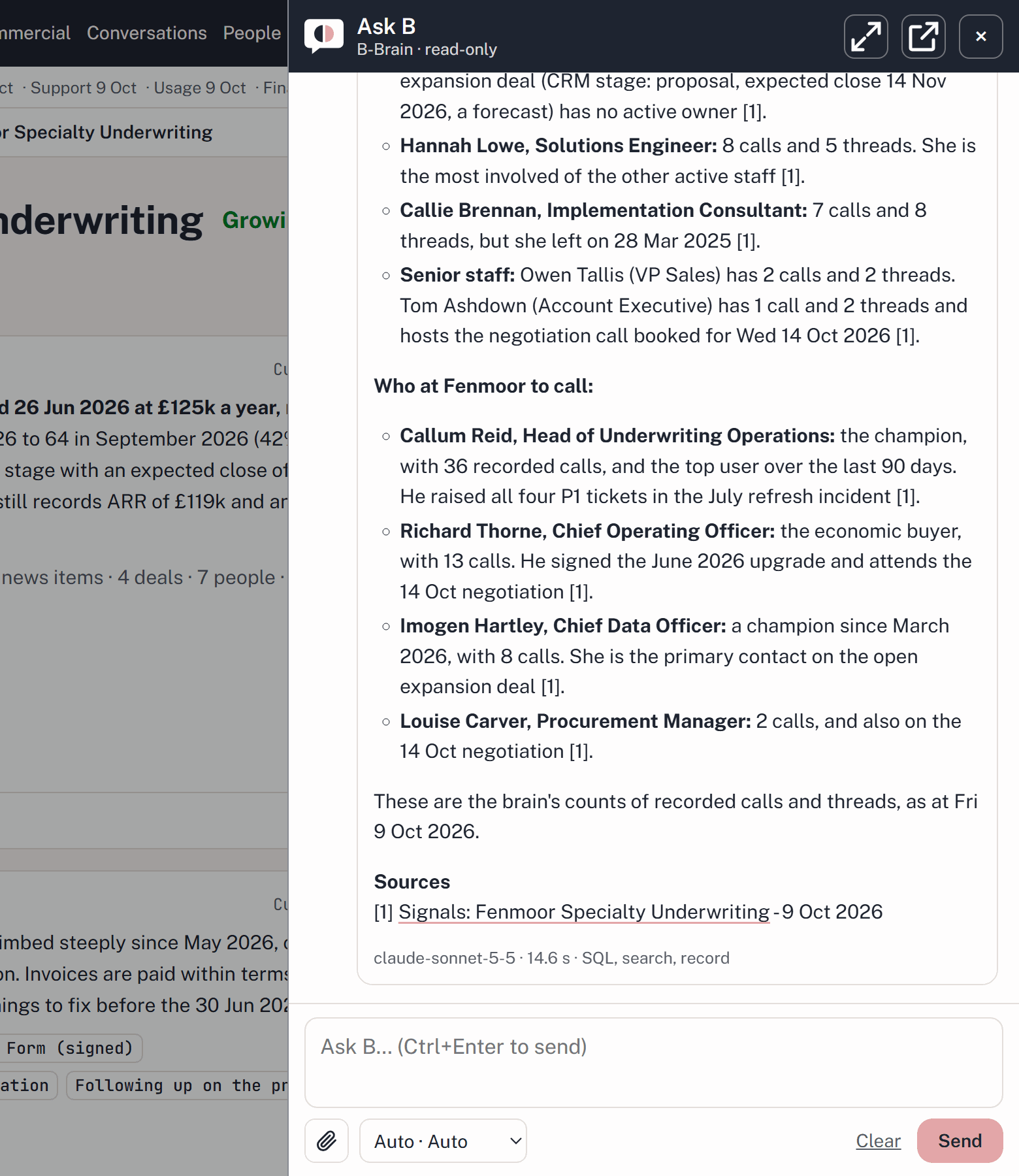 Screenshot: An answer you can audit