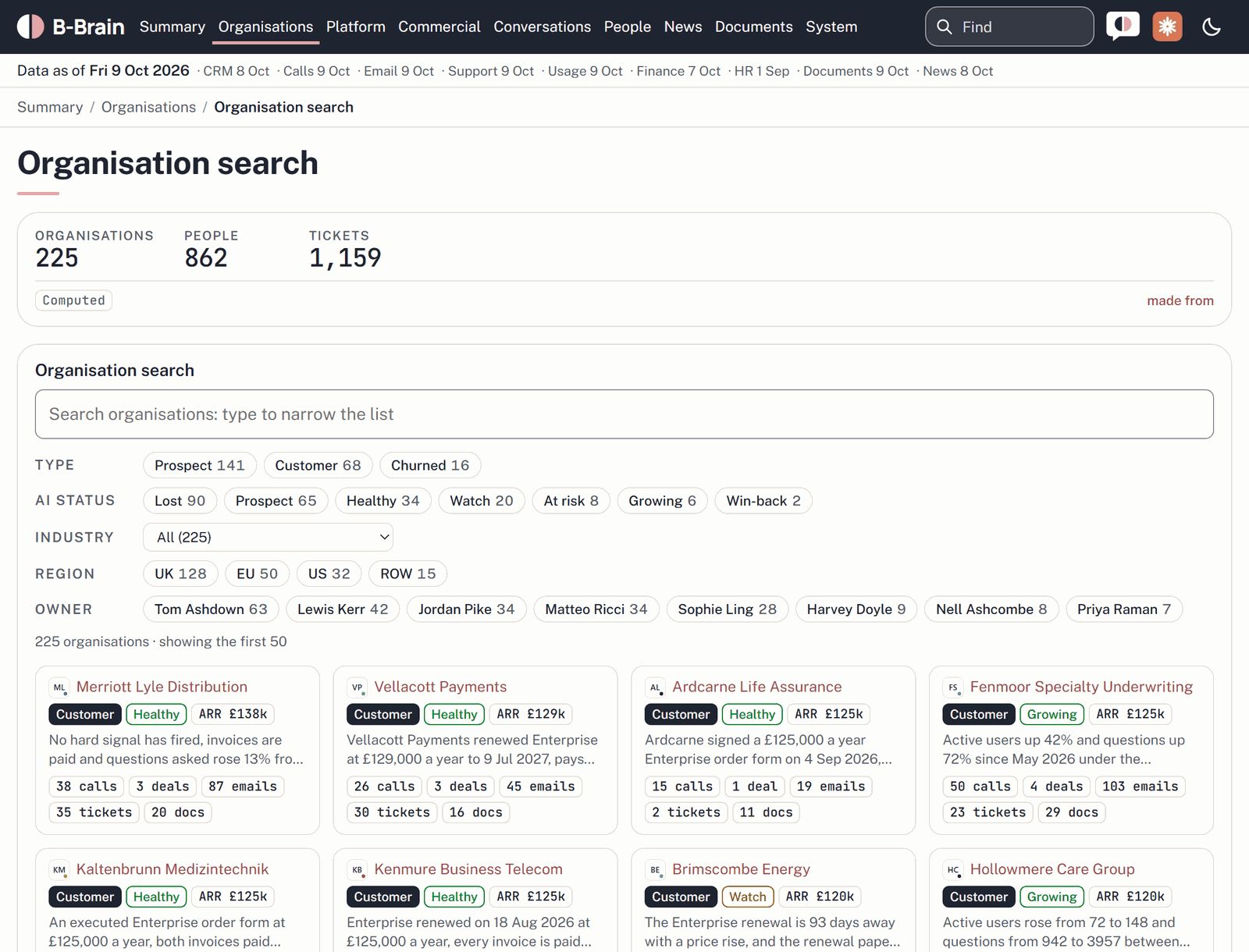 Screenshot: Find and the search pages